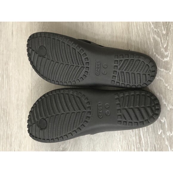 Crocs Iconic Women's US 9 Black Rubber Slip On Open Toe Flip Flop Thong Sandal - Picture 5 of 6